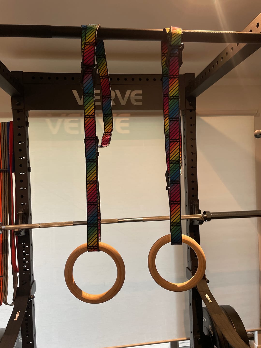 Customer photo review of Kids Wood Gymnastic Rings with Carabiners