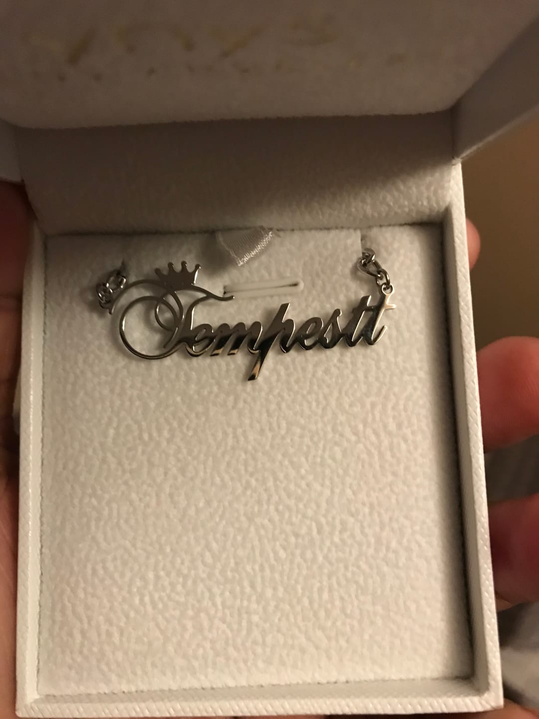 Customer photo review of Crown Name Necklace