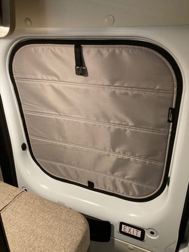 Customer photo review of Promaster - Rear Door Shades (set)