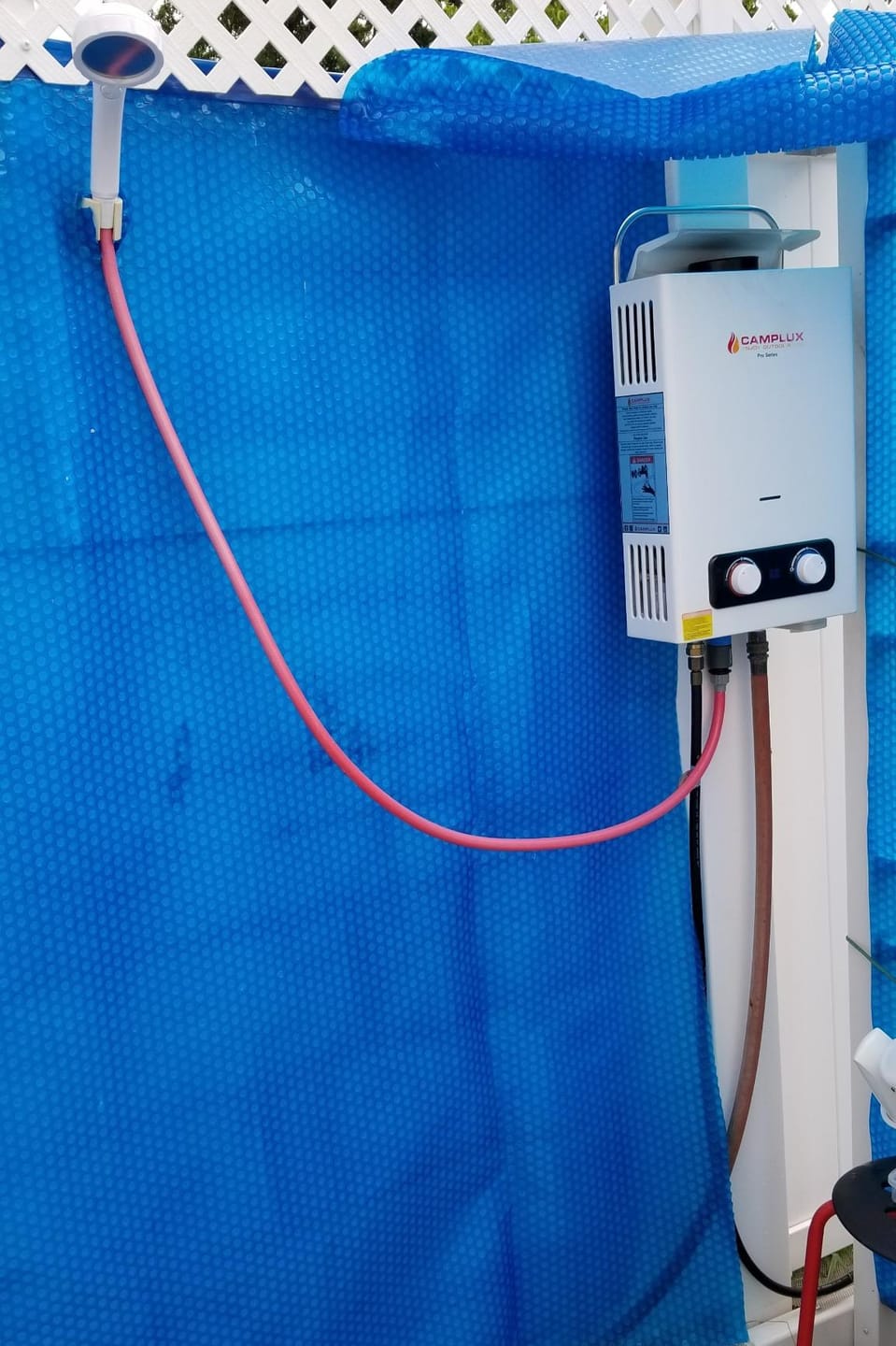 Customer photo review of Camplux 2.64 GPM Tankless Gas Water Heater, Propane Shower Portable