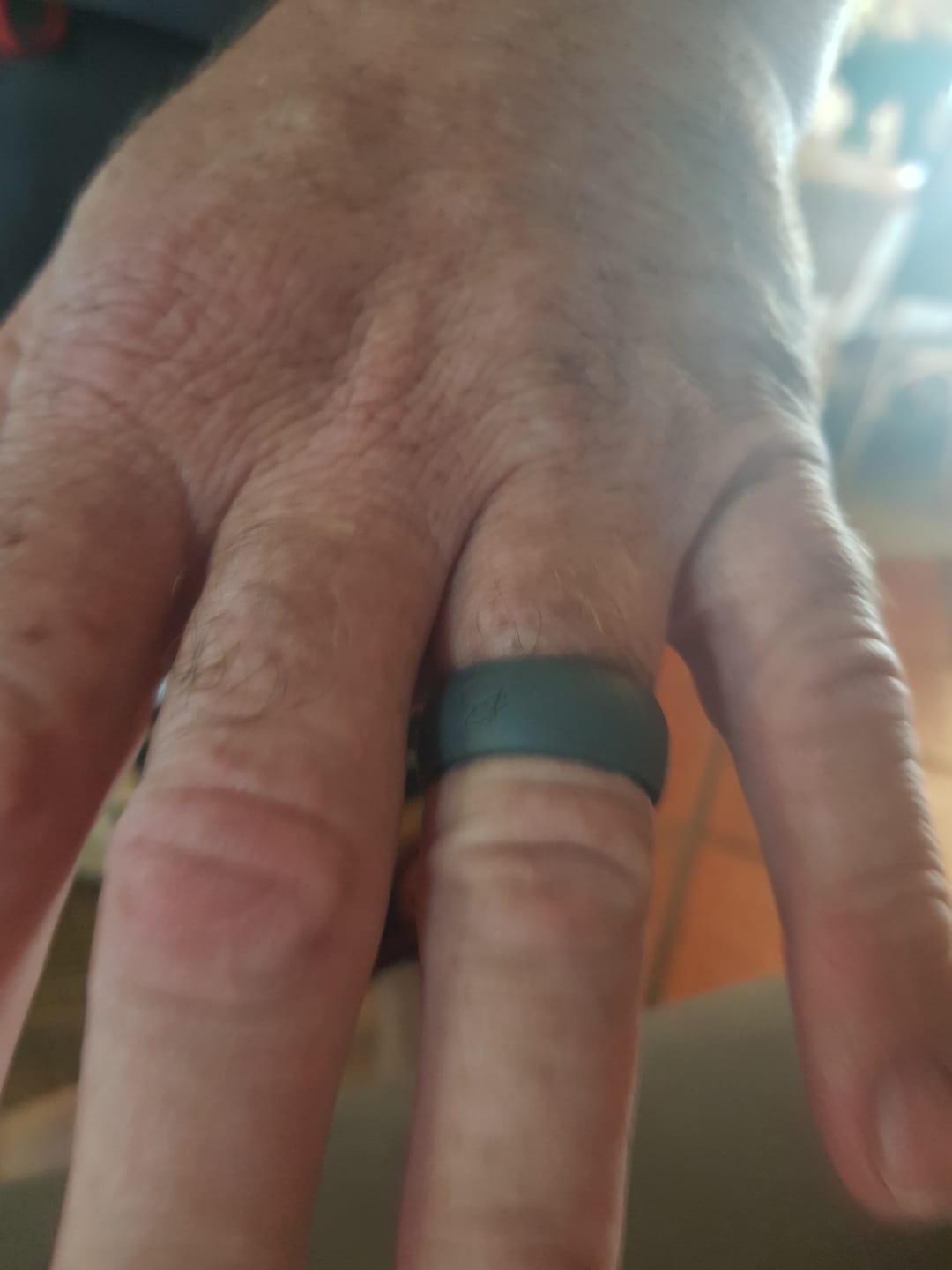 Customer photo review of botthms Charcoal Active Silicone Ring