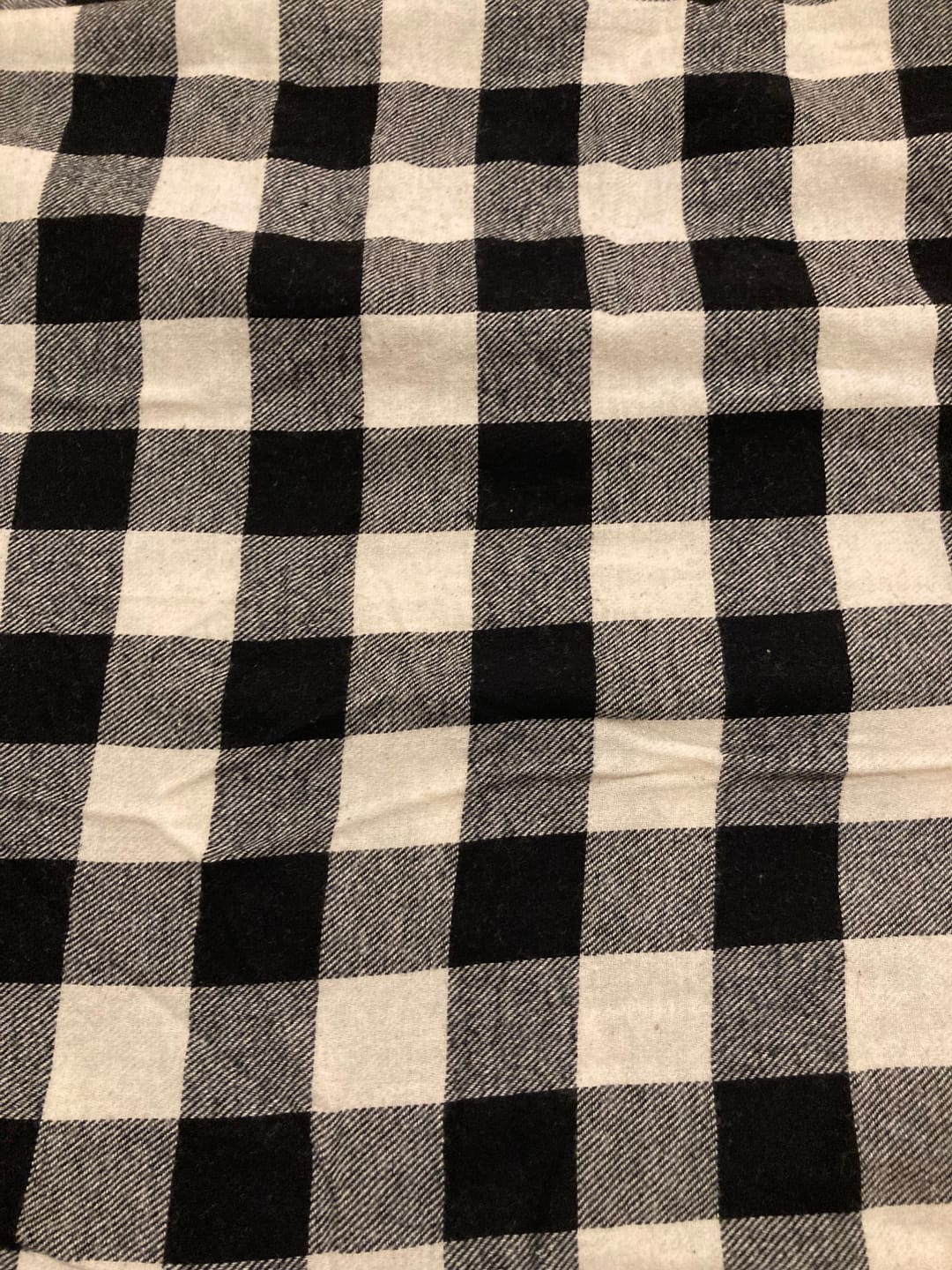 Customer photo review of Black and Cream Checkered Brushed Cotton Fabric