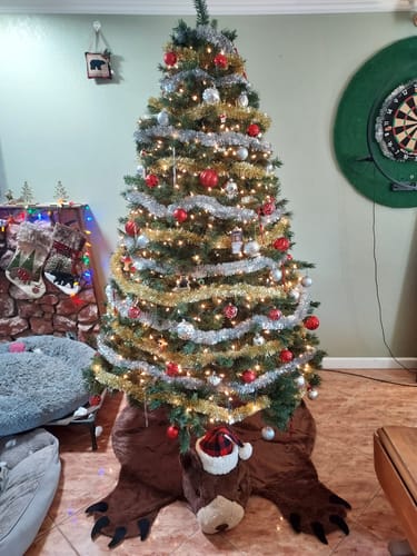Customer photo review of Holiday Animal Tree Skirt