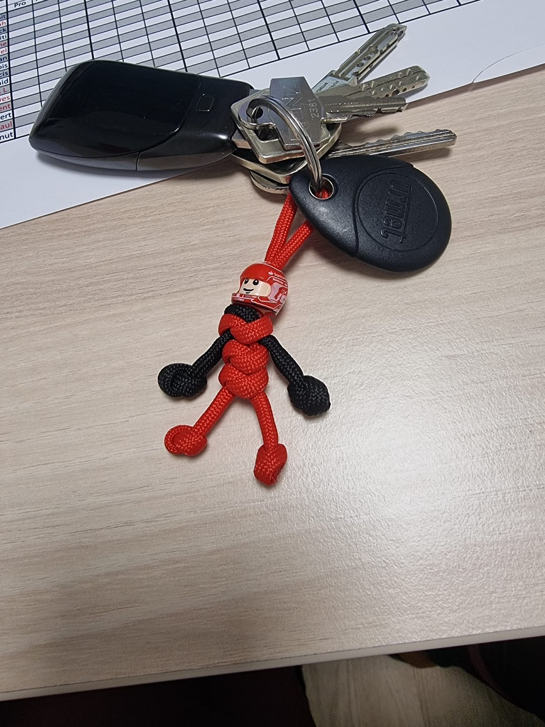 Customer photo review of Limited Edition Charles Lerclerc Racing Paracord Buddy Keychain