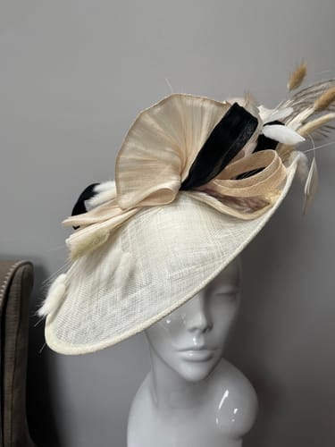 Customer photo review of Sinamay Up brim Fascinator Base 36cm HA048