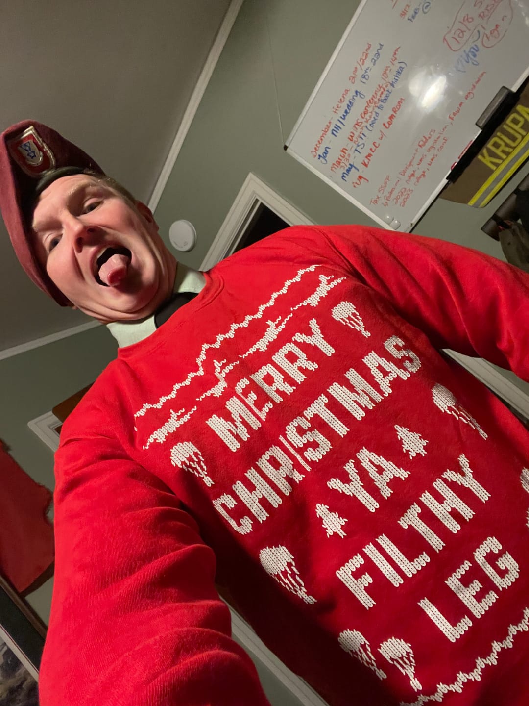 Customer photo review of Ya Filthy Leg Christmas Sweatshirt