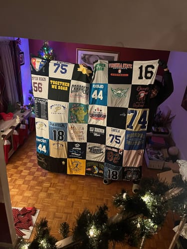 T-shirt quilt from davidson college, florida state university by Christina from VA
