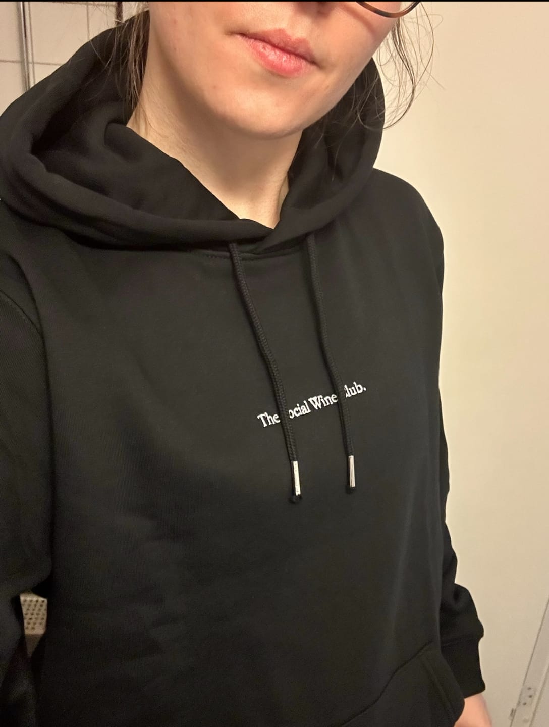Customer photo review of The Social Wine Club. Eco Hoodie