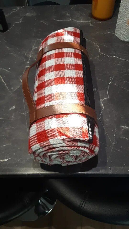 Customer photo review of Large Outdoor Waterproof Picnic Camping Blanket Multi Colours 200*200CM