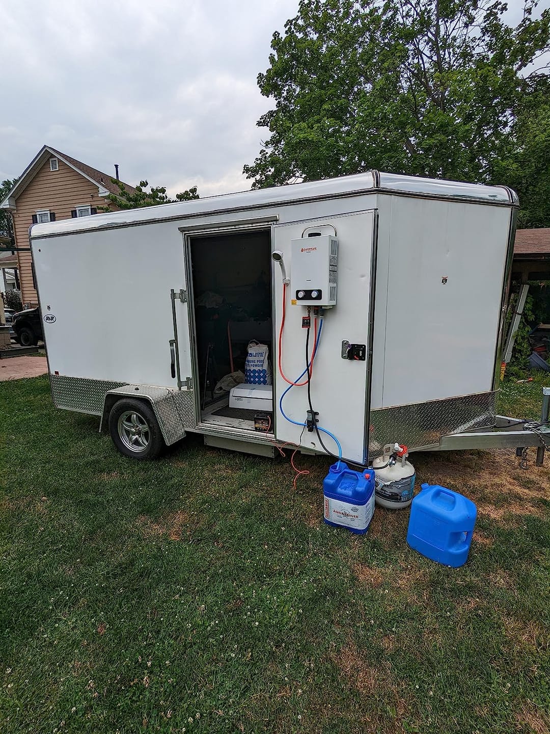 Customer photo review of Camplux 2.64 GPM Tankless Gas Water Heater, Propane Shower Portable