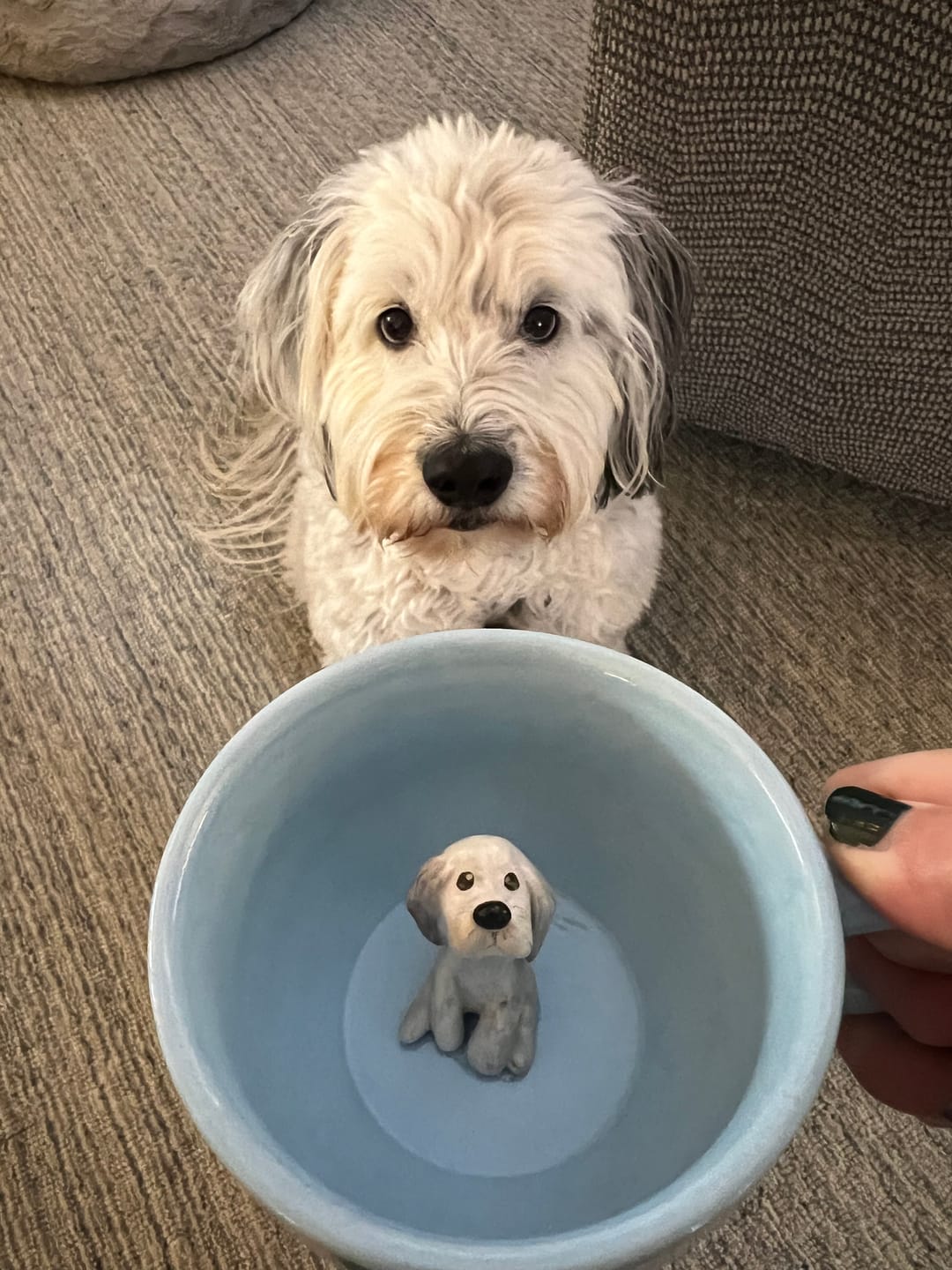 Customer photo review of Handmade Custom Pet's Figure Ceramic Mug