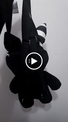Customer video review of Rabbit Plush Backpack 14" (BLACK)