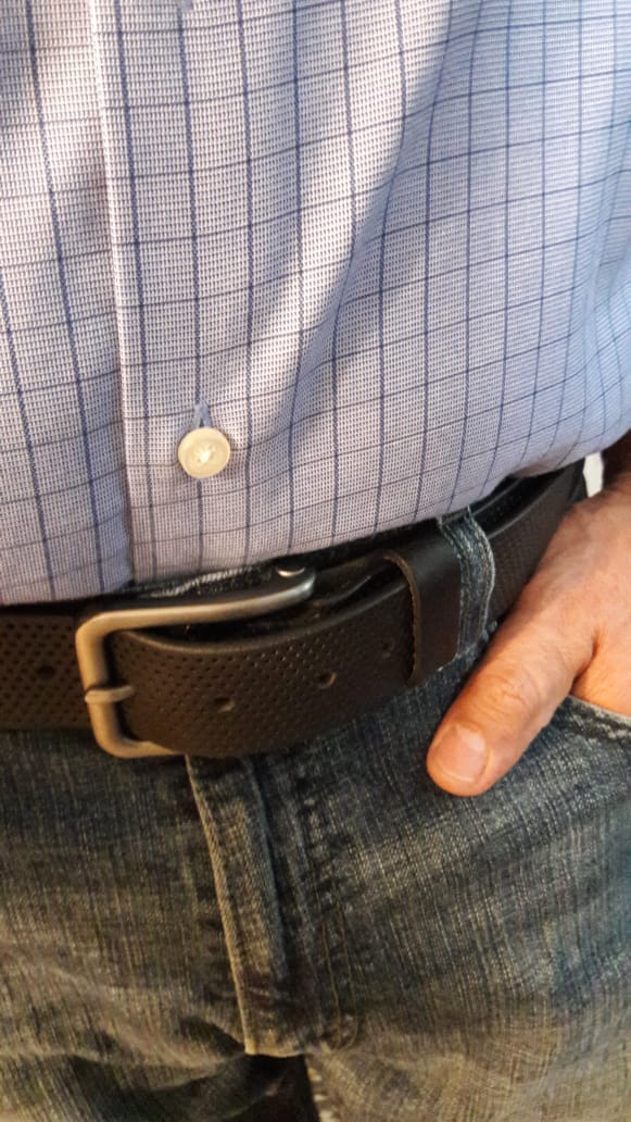Customer photo review of The Matrix Belt - Black Perforated 100% Full-Grain Leather Belt