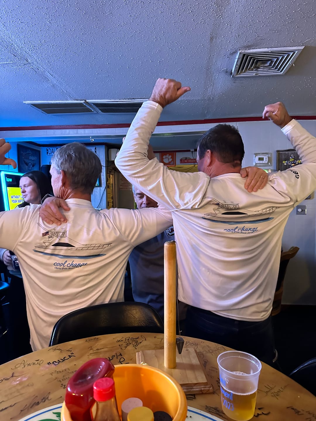 Customer photo review of Mens Captain & Crew Drifit Custom Boat Shirts - Long Sleeves