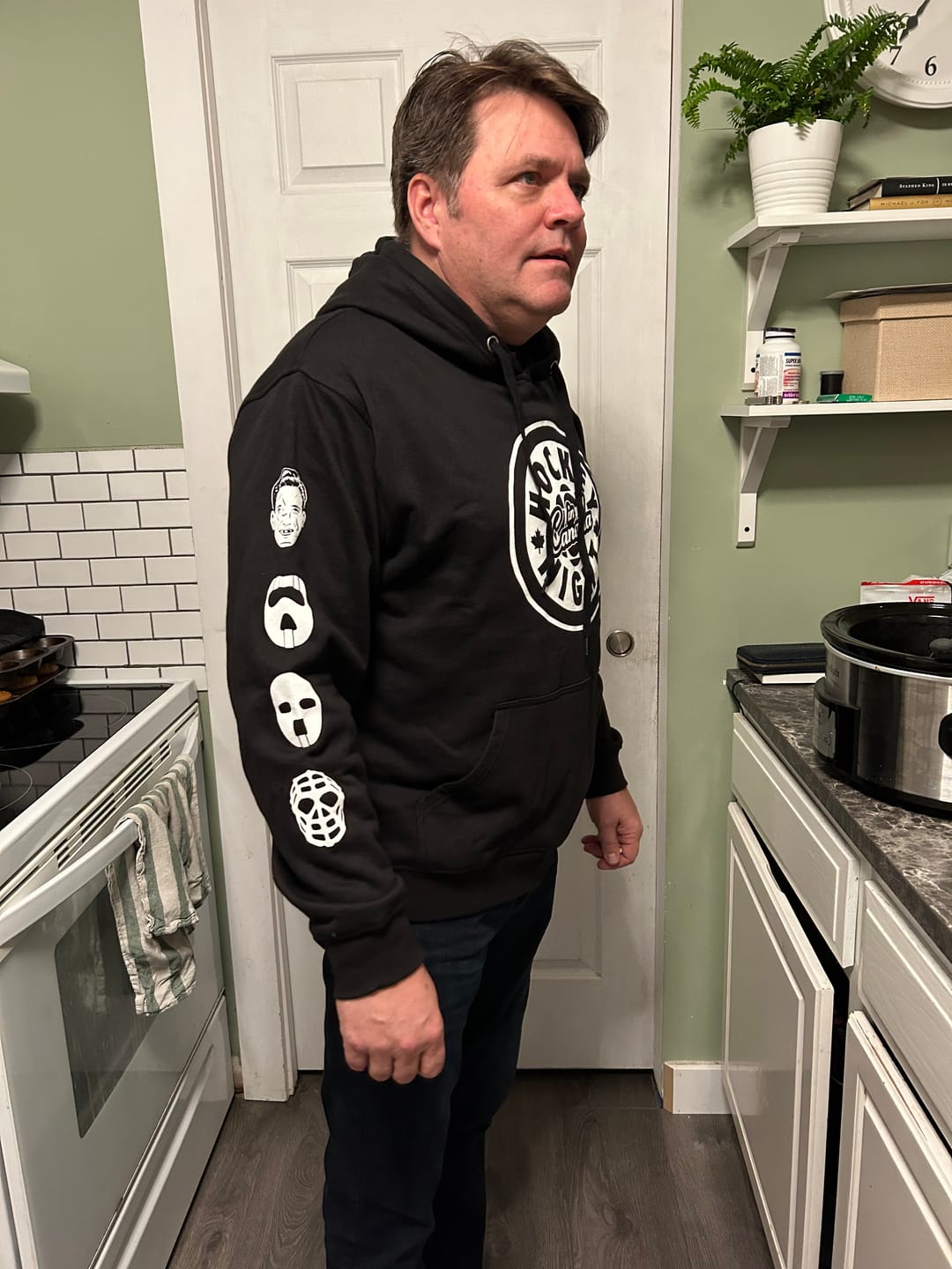 Customer photo review of Hockey Night in Canada Goalie Mask Evolution Hoodie