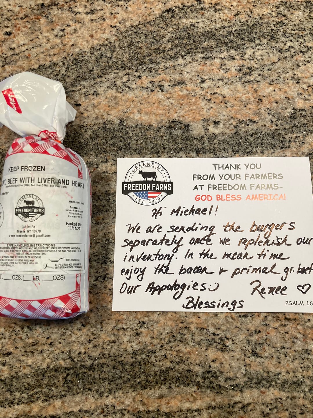 Customer photo review of PRIMAL GROUND BEEF (MIXED WITH ORGAN MEAT- LIMITED AVAILABILITY)