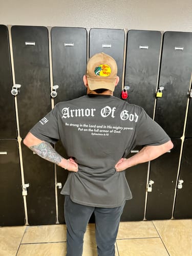 Customer photo review of Armor Of God Oversized Tee - Matte Black