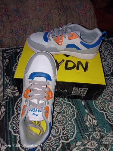 Customer photo review of ZOON L.GREY ORANGE Men's casual sneaker