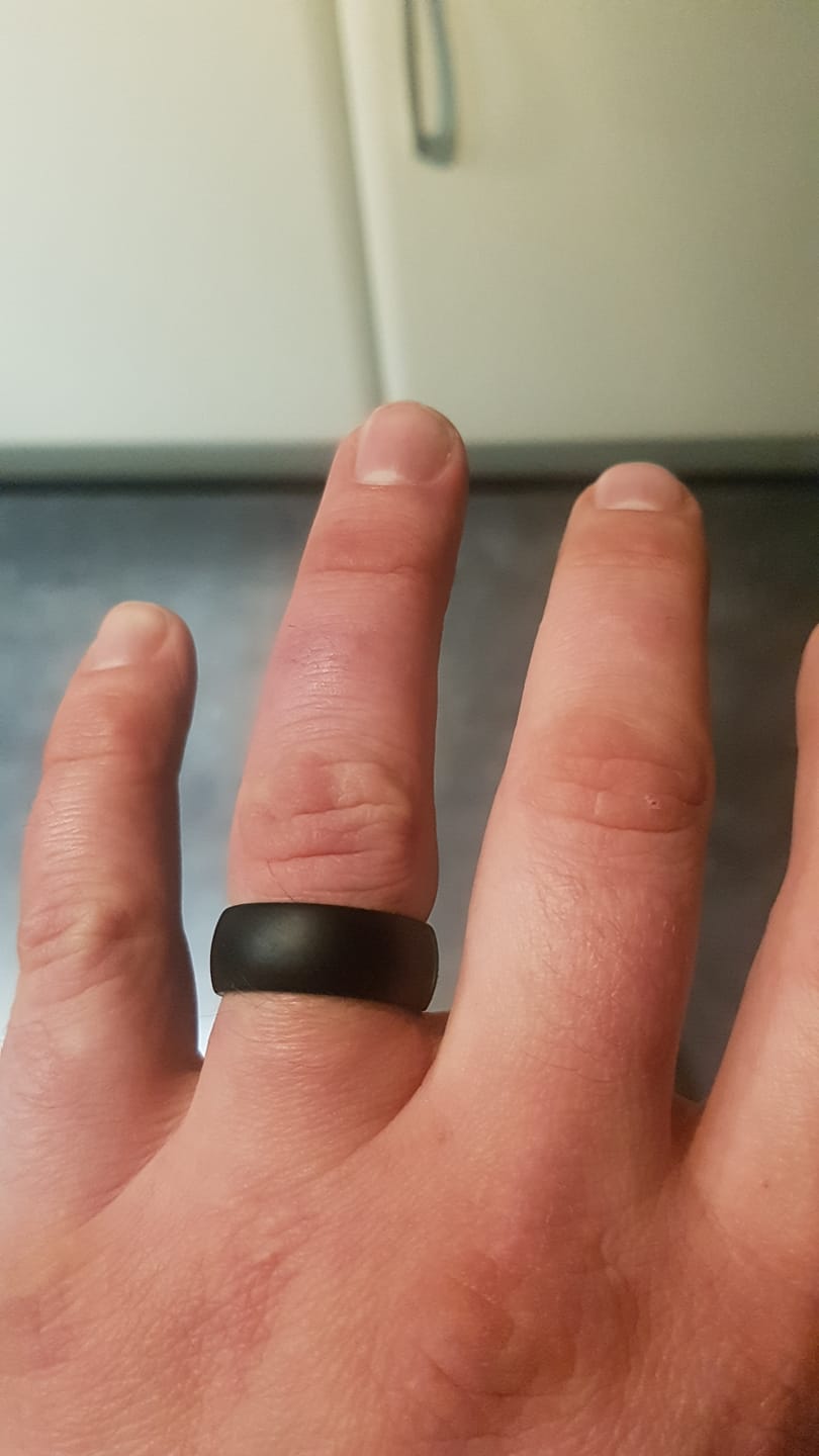 Customer photo review of botthms Turquoise Active Silicone Ring