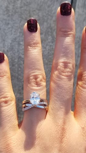 Customer photo review of Solitaire 1.8ct Oval CZ Ring in Sterling Silver