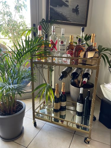 Customer photo review of Καρότσι Μπαρ Τρόλεϊ Κάβα Τραπεζαρίας με Καθρέφτη Βοηθητικό Τραπεζάκι Κουζίνας Χρυσό-Μαύρο LRC092A62