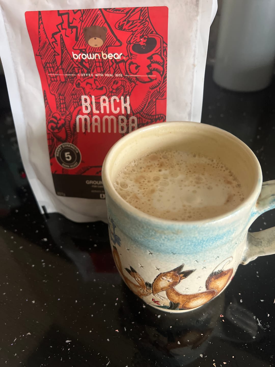 Customer photo review of Black Mamba Strong Coffee, Strength 5, Dark Roast