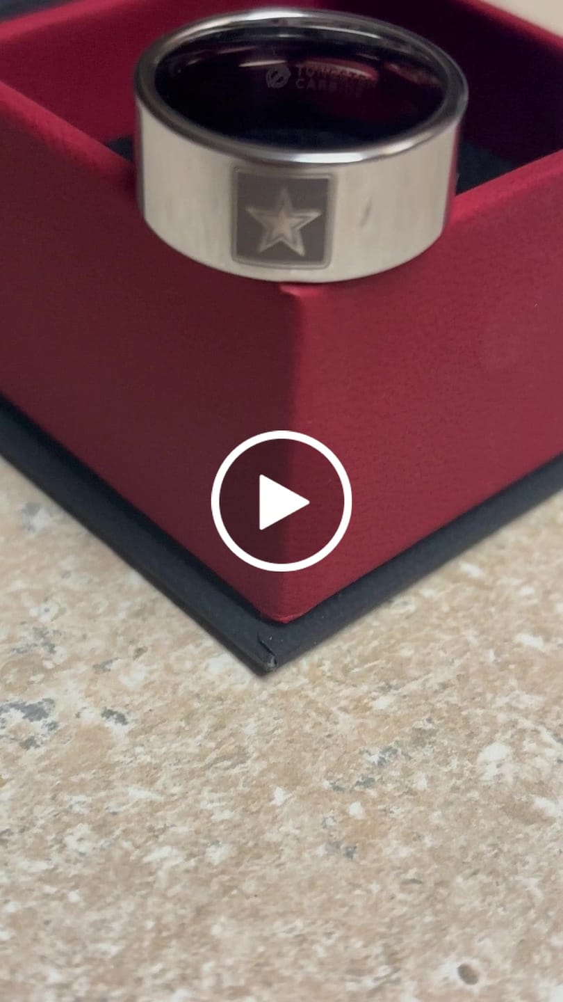 Customer video review of Military Wedding Rings Tungsten - Choose Logo 8mm or 10mm