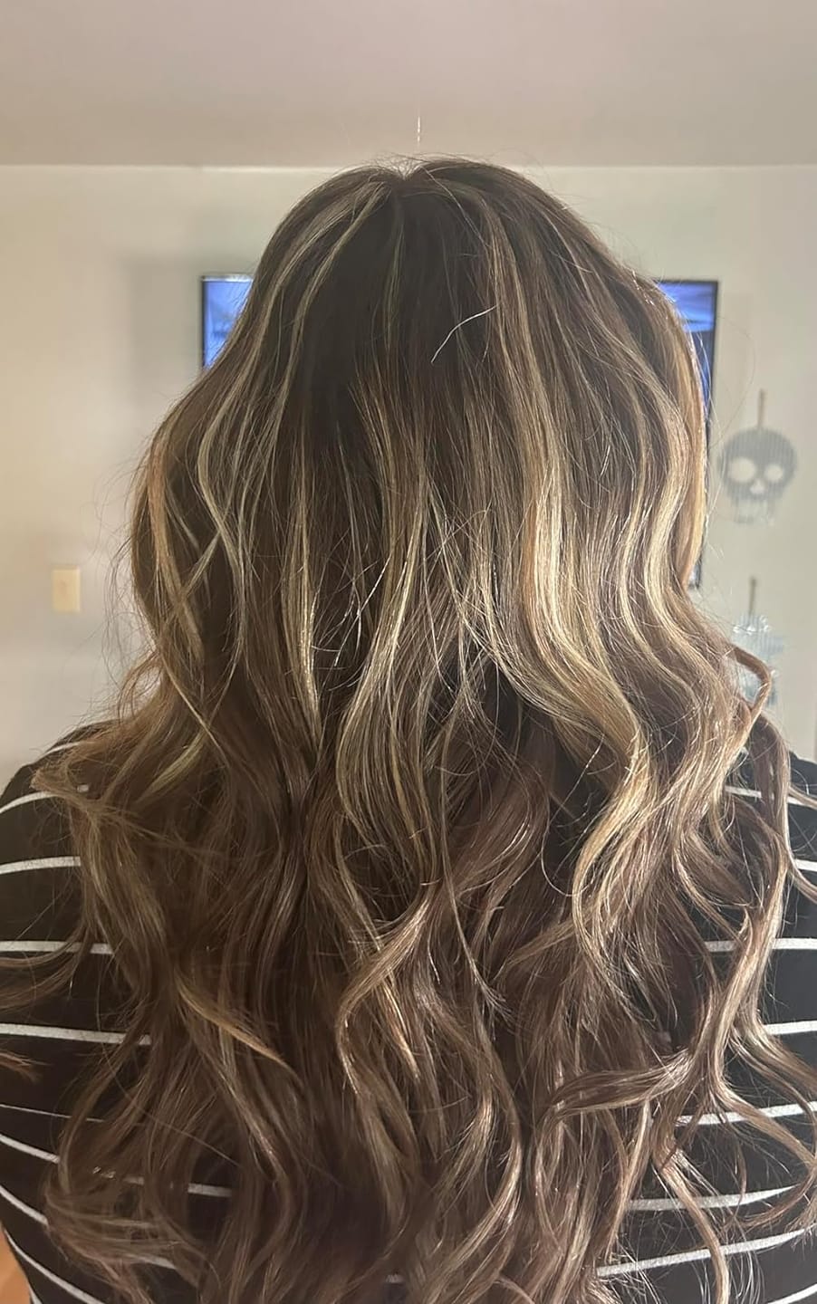 Customer photo review of Full Shine Tape in Hair Extensions Remy Human Hair Balayage Highlights (#4/24/4)