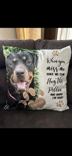 Customer photo review of When you miss me - Personalised pillow