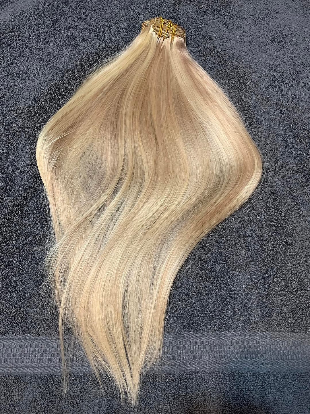 Customer photo review of Full Shine PU Seamless Clip in Extensions 100% Remy Human Hair 8 Pieces Balayage (#18/22/60)