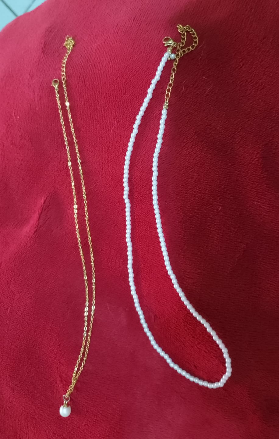 Customer photo review of Mix Aloha Colar Duplo Banhado em Ouro 18k
