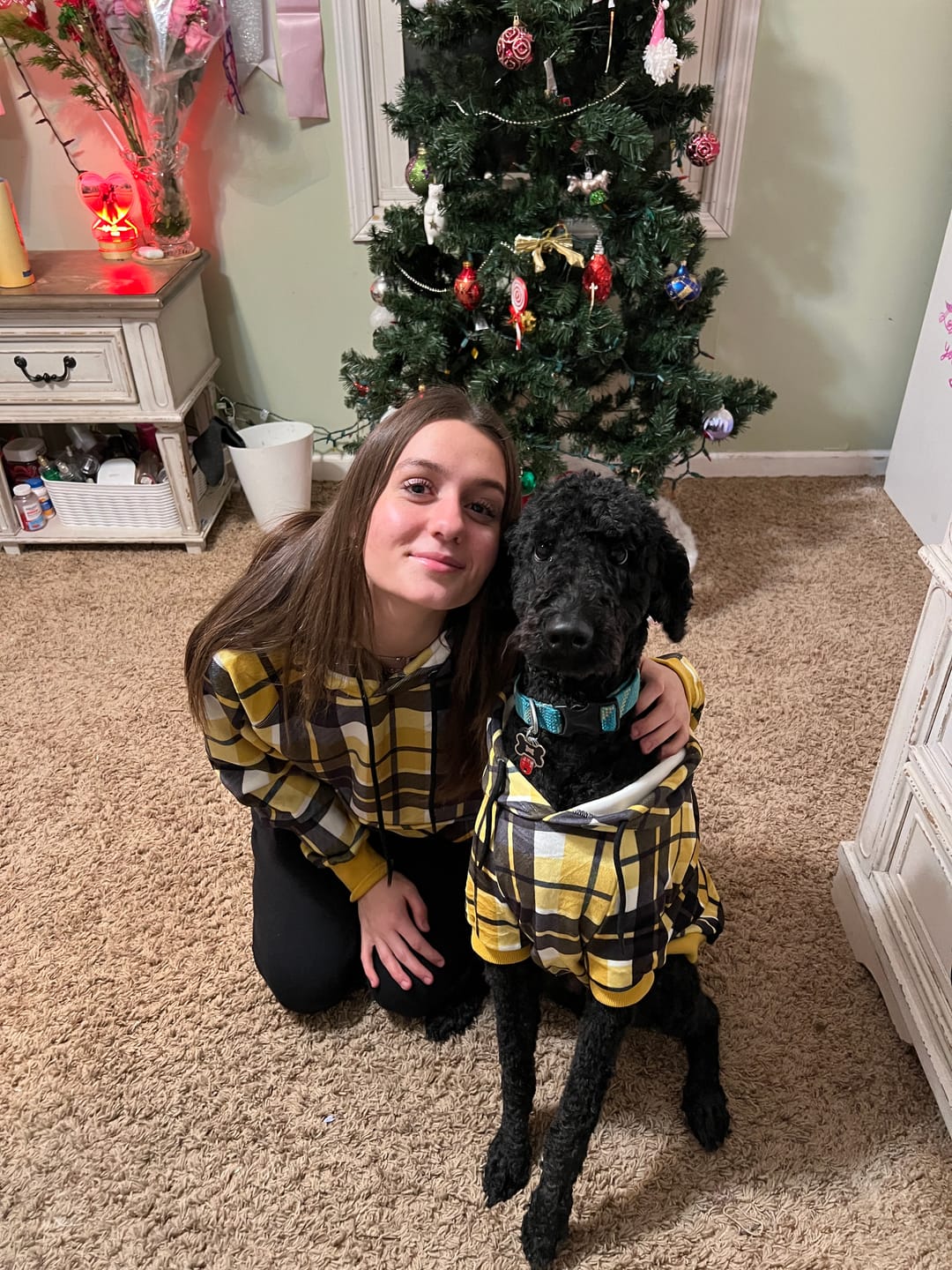 Customer photo review of Yellow Plaid Human Hoodie