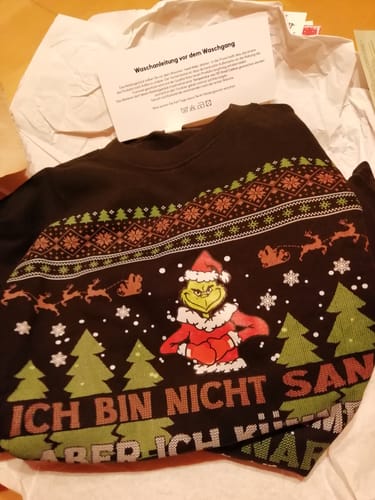 Customer photo review of Christmas Ugly Sweatshirt - NICHT DER SANTA