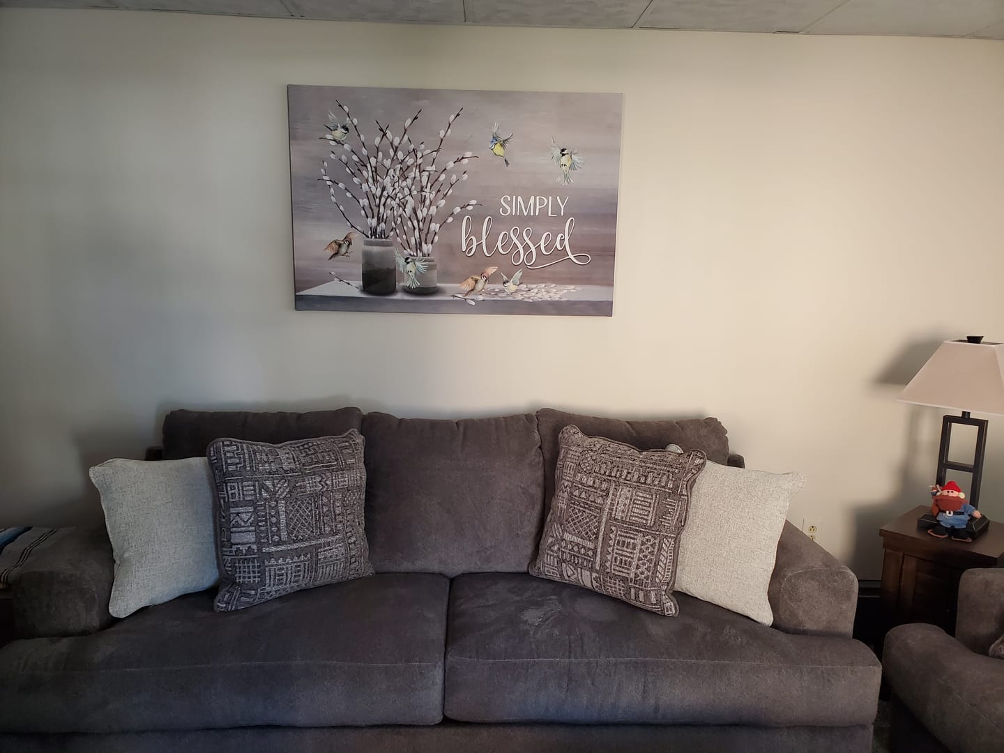 Customer photo review of Christian canvas wall art, Simply blessed wall decor
