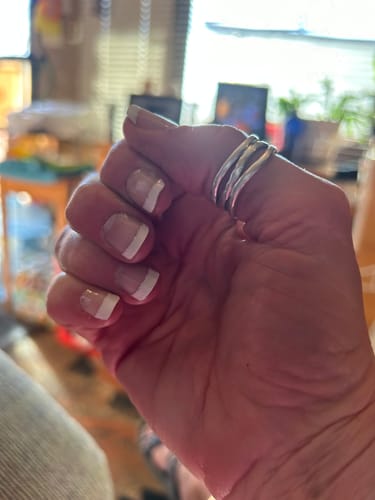 Customer photo review of White French Tip Glitz
