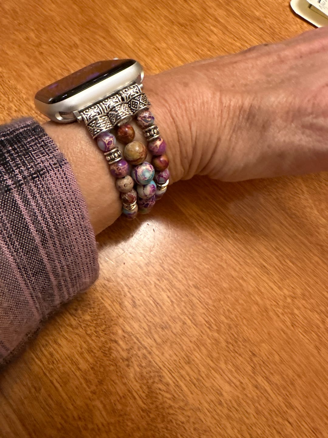 Customer photo review of Intense Jasper Stretch Apple Watch Strap