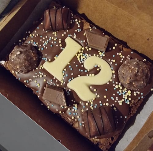 Customer photo review of Mini birthday brownie
