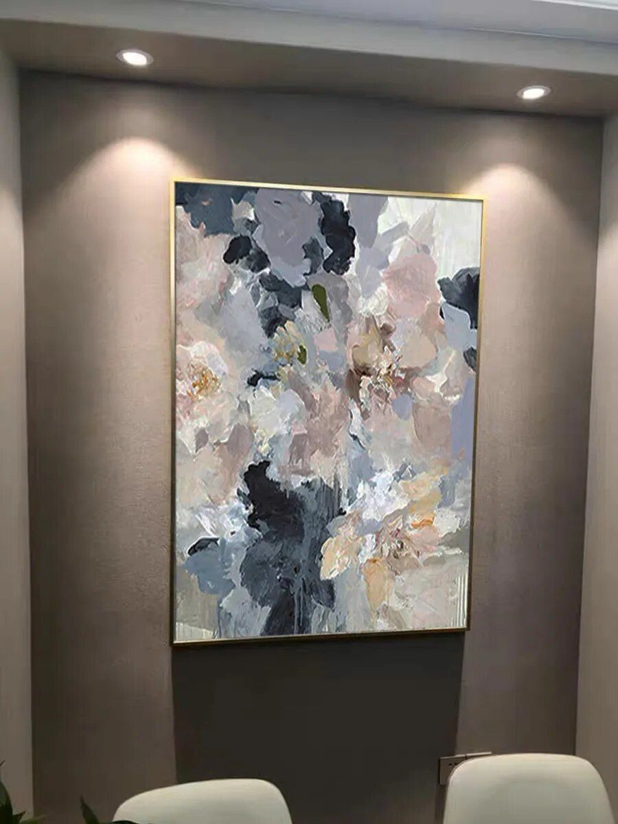 Customer photo review of IMPRESSIONISM GREY FLOWER PAINTING, HAND-PAINTED CANVAS