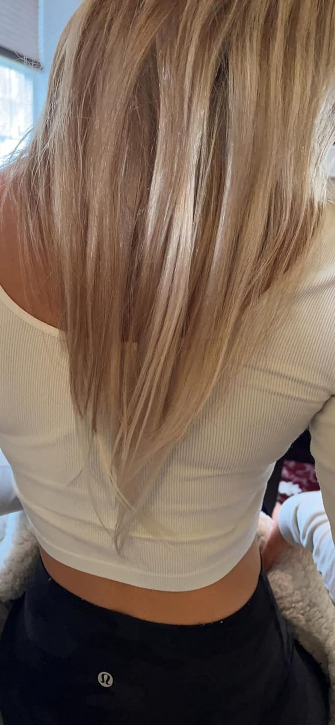 Customer photo review of Full Shine Tape in Hair Extensions Remy Human Hair Balayage Ombre (#10/14)
