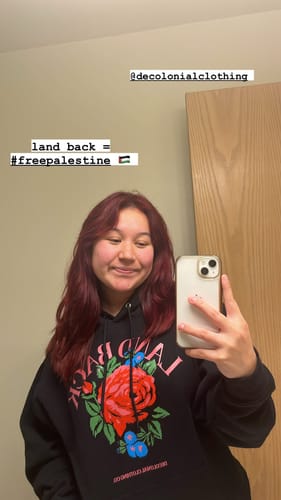 Customer photo review of Land Back Rose Hoodie