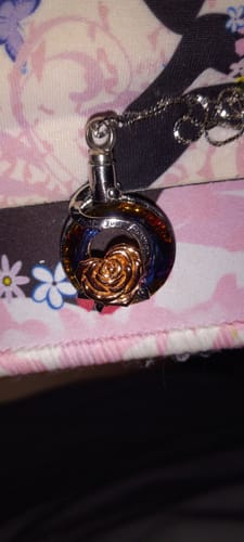 Customer photo review of Crystal Rose Urn Necklace