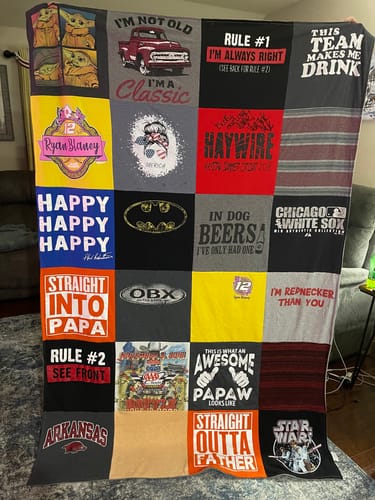 Customer photo review of Classic T-Shirt Blanket