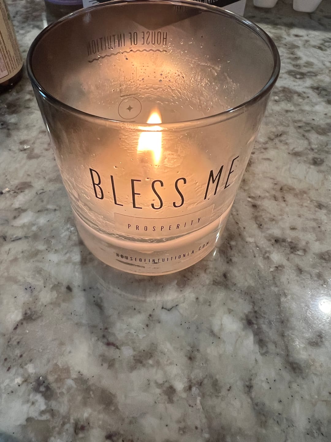 Customer photo review of "Bless Me with Prosperity" Affirmation Soy Candle