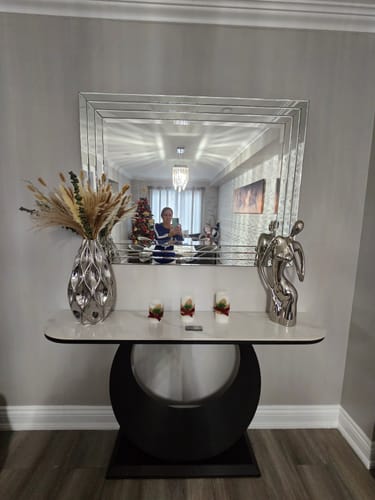 Customer photo review of Modern Silver Ceramic Vase