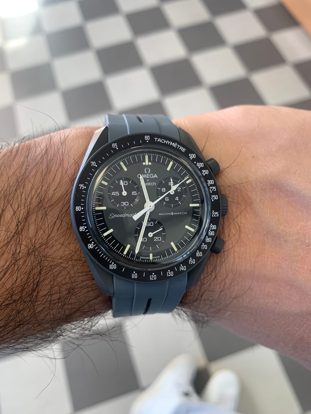 Customer photo review of Bracelet Moonswatch - Gris & Noir