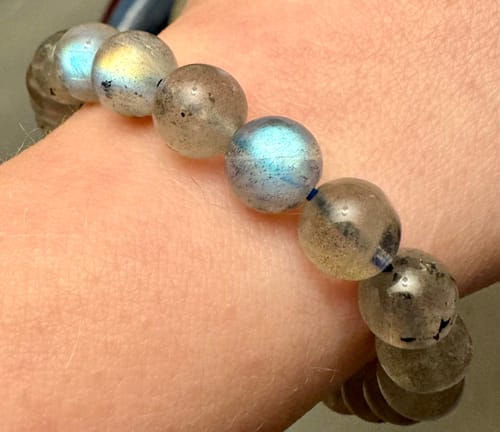 Customer photo review of High Flash Labradorite Bracelet  - 7mm-8mm beads