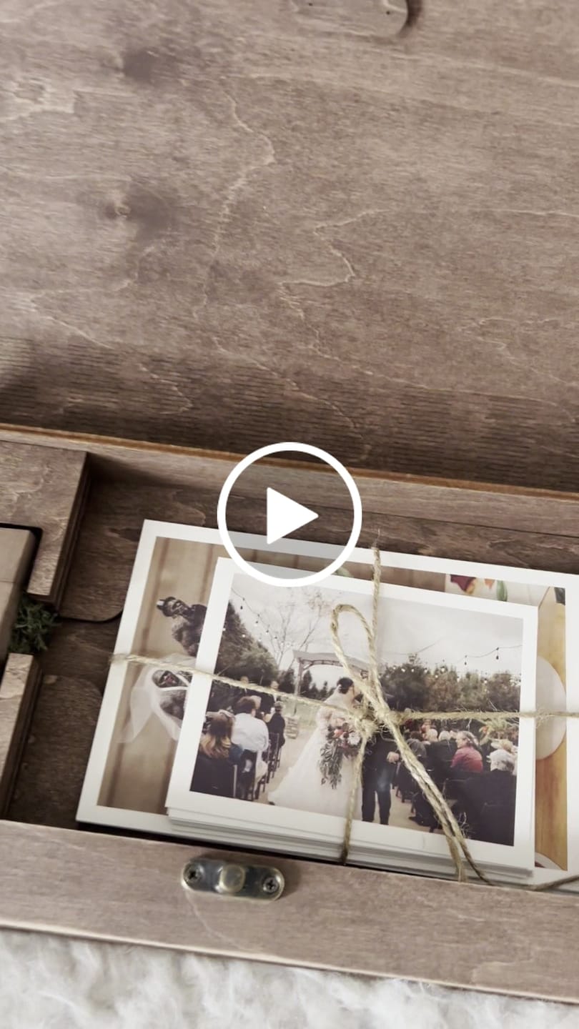 Customer video review of Wedding Photo Box with USB Drive - Wooden Memory Print Box