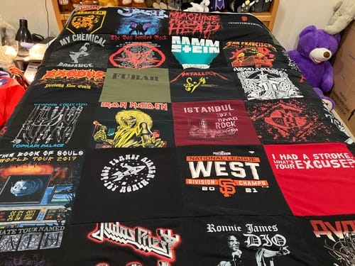 T-shirt quilt featuring san francisco giants by Kirsten from CA