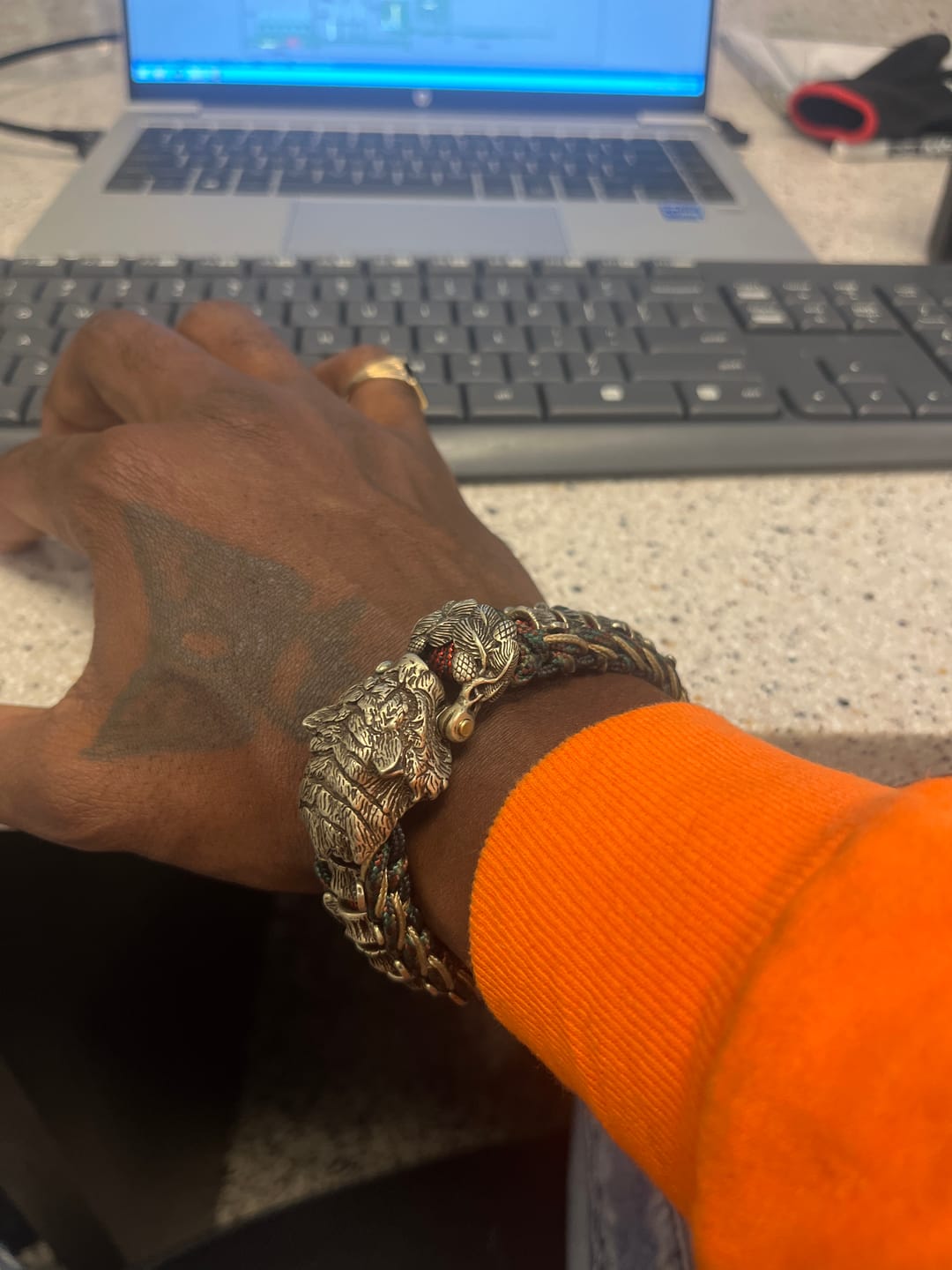 Customer photo review of Tiger Paracord Bracelet
