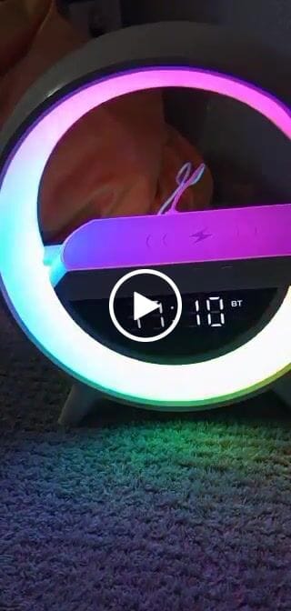 Customer video review of Cassa musica bluetooth, caricabatterie cellulare wireless, Orologio e sveglia